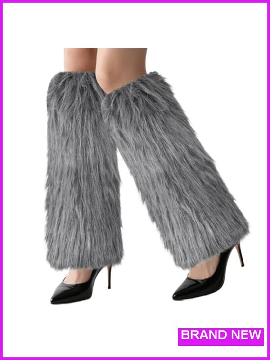 Other - Faux Fur Fluffy Leg Warmers Fuzzy Long Boot Covers for Winter Costume
